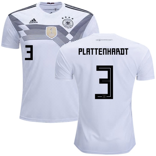 Germany #3 Plattenhardt White Home Soccer Country Jersey - Click Image to Close